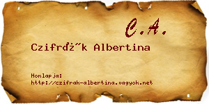 Czifrák Albertina névjegykártya